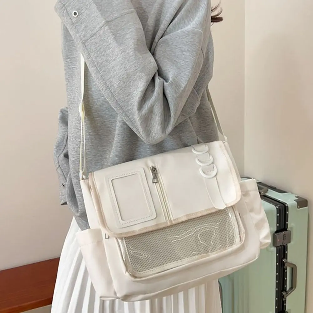 

Multifunction Zipper Bag Solid Color Itabag Cotton Bag Idol Merchandise Storage Transparent Bags Nylon Wallet Shoulder Bag Men