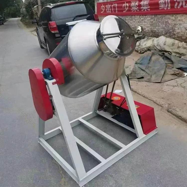 Stainless Steel Tumbling Dry Powder Mixer, Chemical Pharmaceutical Food Spice Blender, Industrial Drum Powder Mixing Machine