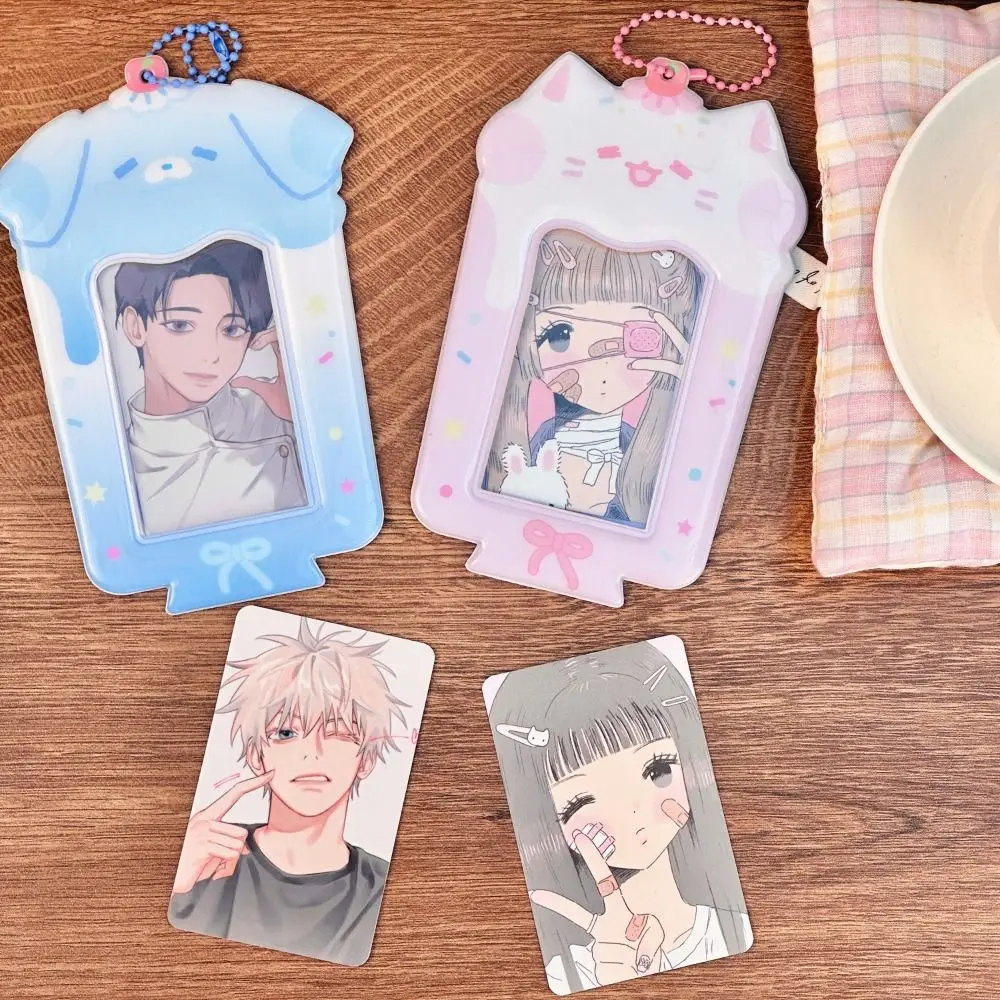 Animal Photocard Case Cute Bag Pendant Photo Card Organizer Cartoon Idol Photos Protective Cover Bus Door Cards Sleeve Students