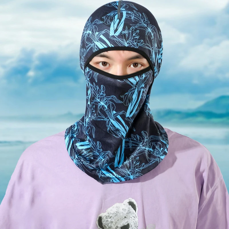 New Summer Cool Balaclava Ice Silk Motorcycle Neck Cycling Helmet Full Face Hood Sun Anti-UV Protection Sports Face Cover Hat