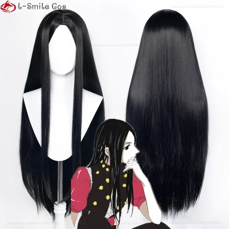 80cm 100cm Long Wig Anime Hunter x Hunter Illumi Zoldyck Irumi Middle Parting Cosplay Hair Wigs Halloween Party Wig + Wig Cap