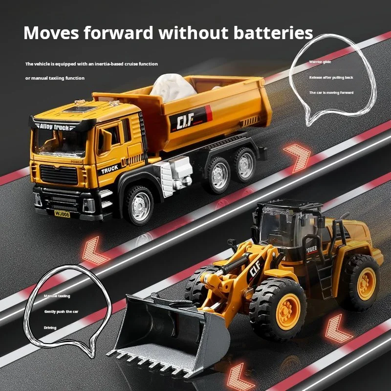 

Alloy Engineering Vehicles: Bulldozer, Fire Engine, Aerial Ladder Truck, Road Roller, Road Wrecker Truck, Children's Toy Gift