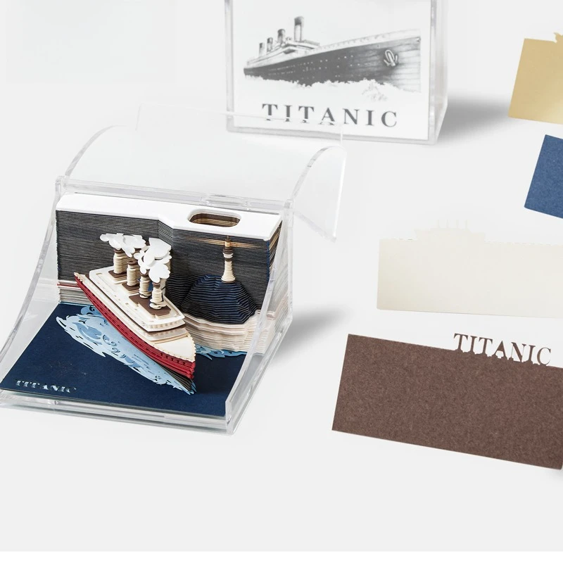 الكلاسيكية 3D ستيريو لزجة ملاحظة تيتانيك لابوتا سطح المكتب الزخرفية زخرفة فريدة من نوعها الإبداعية الفنية هدية للأصدقاء