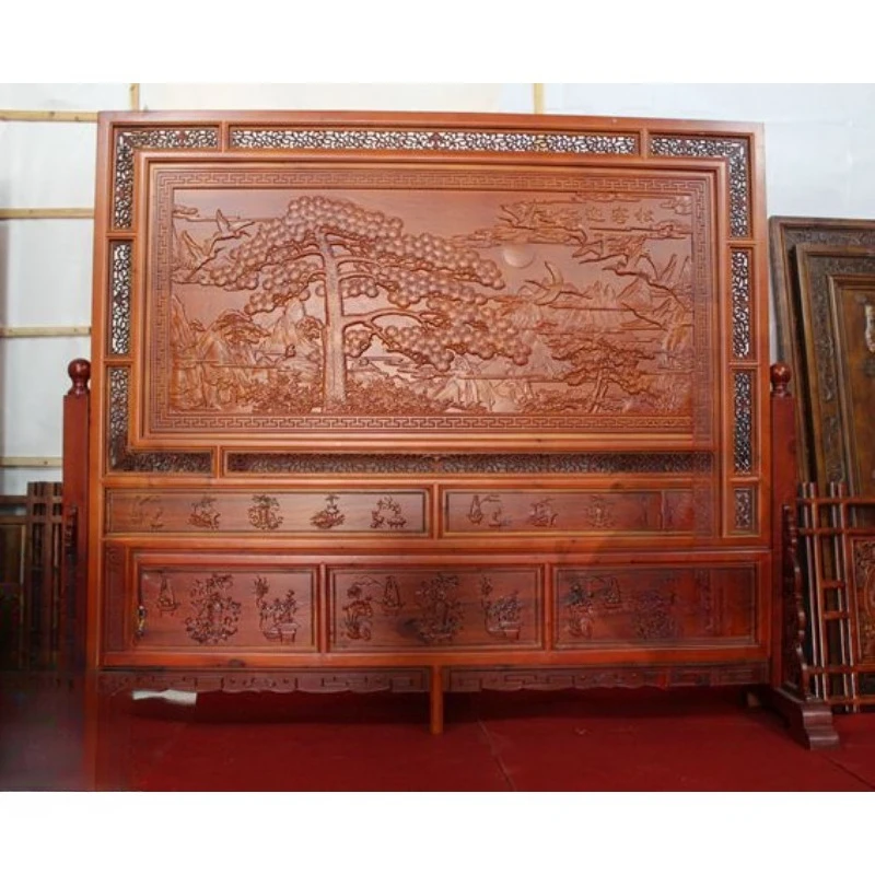 

Деревянный резной напольный экран, напольный экран из камфорного дерева и сосны