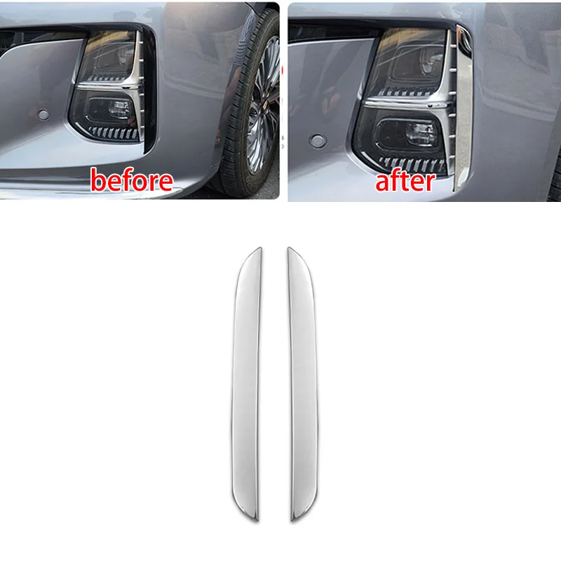 2pcs for HongQi H5 2023 Front Fog Lamp Mouldings Decorative Bright Strip