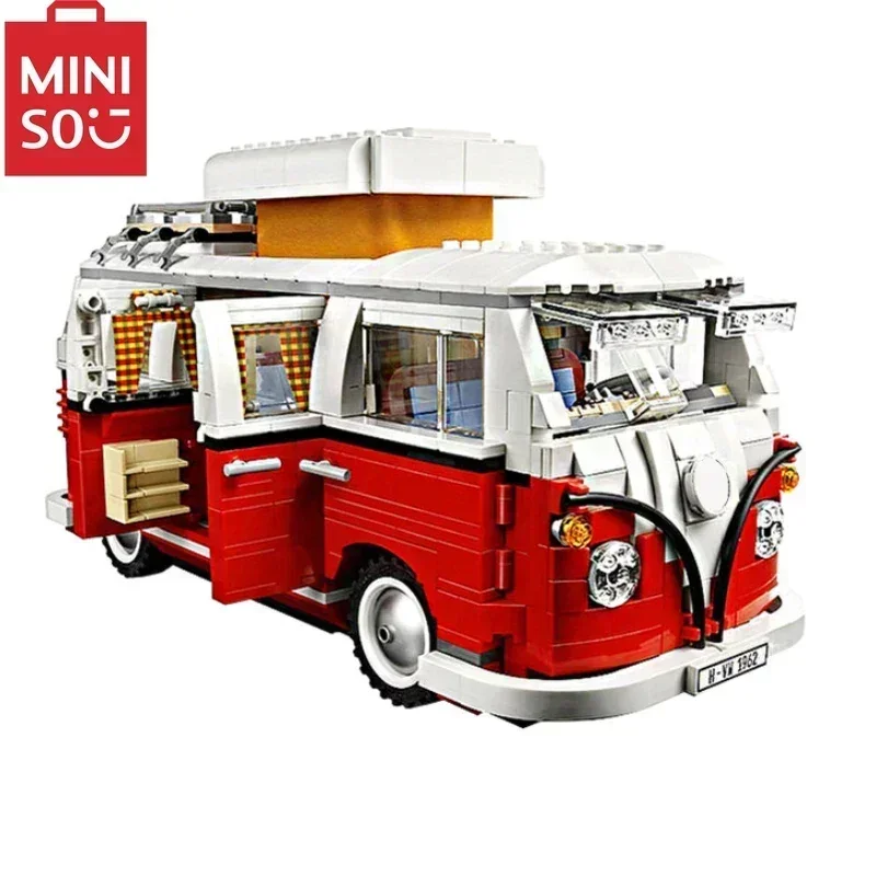 Miniso disney fiated 500 vw t1 Wohnmobil 10220 Modellbau steine für Mini Cooper Auto Ziegel