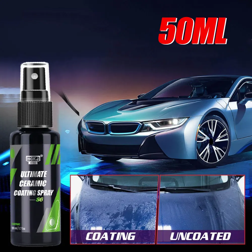 

50ML 9H Ceramic Car Coating Paint Care Polishing Paste Nano Products Hydrophobic Quick Coat Liquid Wax Car Care Kit HGKJ S6