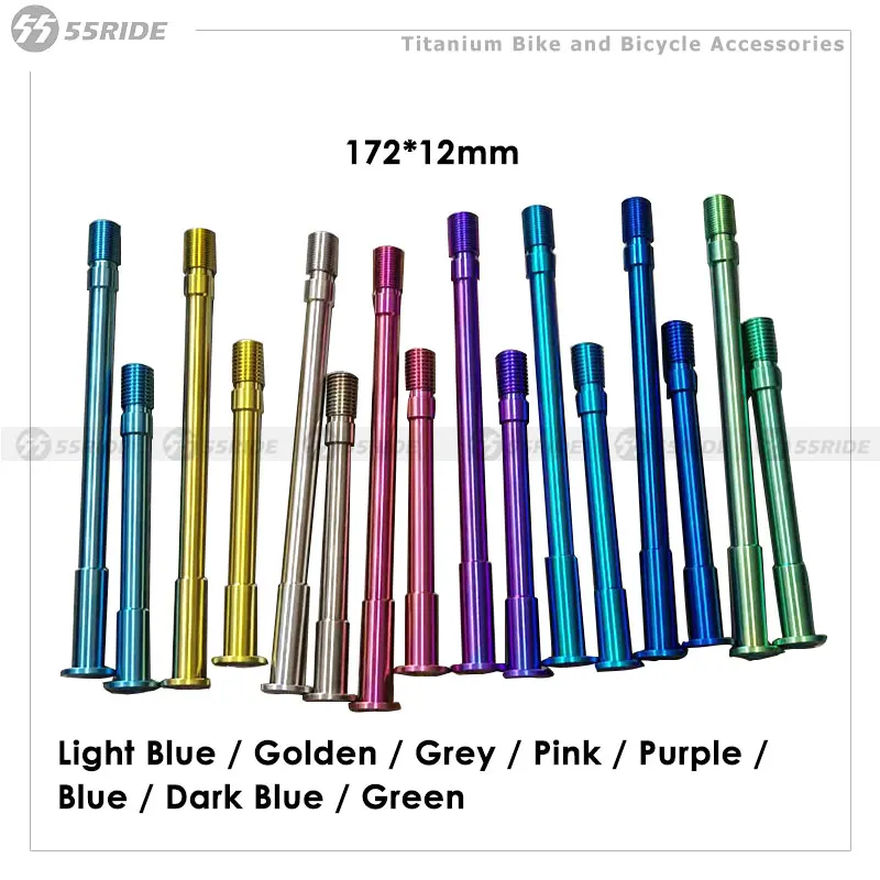 Bicycle Thru-axle Front Fork Rear Fork Thru Axle For MTB Road Bike 172*12mm Bicycle Quick Release Titanium Alloy