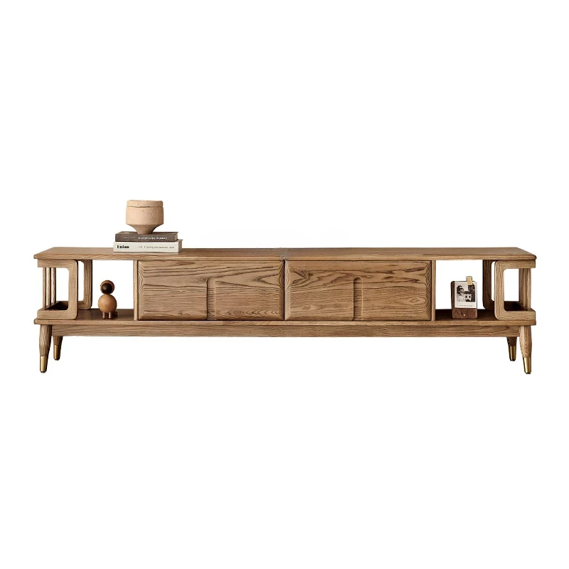 

Solid Wood TV Cabinet Solid Wood Simple Home Deck TV Cabinet and Tea Table Combination