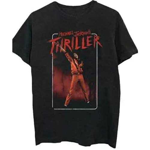 Michael Jackson Thriller White Red Suit T-Shirt Black New