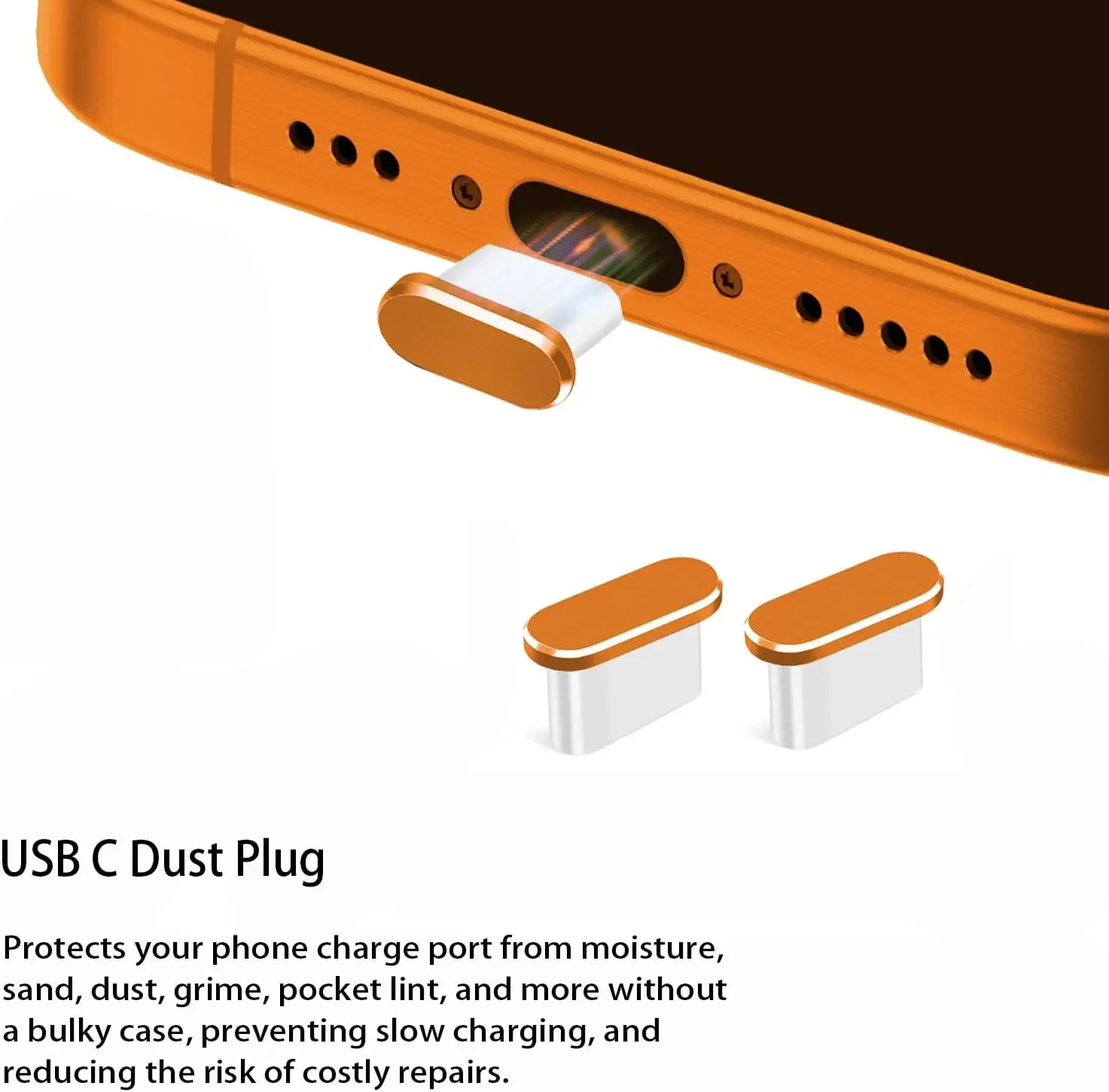 Picture 4: 1-5Pcs Metal USB Type C Dust Plug for IPhone 17 Pro Max 17 Air Mobile Phone Type-C Charging Port Protector Cover Cap Stopper