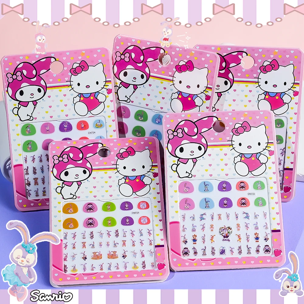 5 pz/set Hello Kitty 3D Adesivi Per Unghie Cute Cartoon Melody Unghie Finte Nail Art Decor Kawaii Anime Decalcomanie Ragazza Bambino Regali di Festa