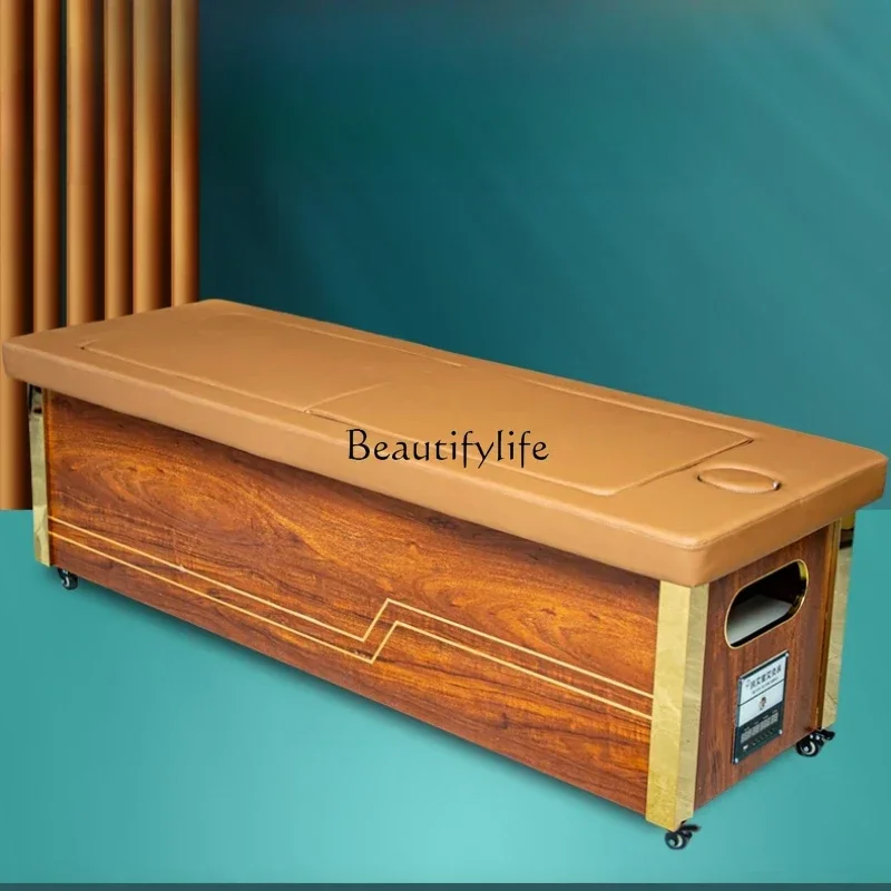 

Automatic Rosewood Color Smoke Cleaning Moxibustion Bed Intelligent Open Fire Physiotherapy Fumigation Instrument Bed