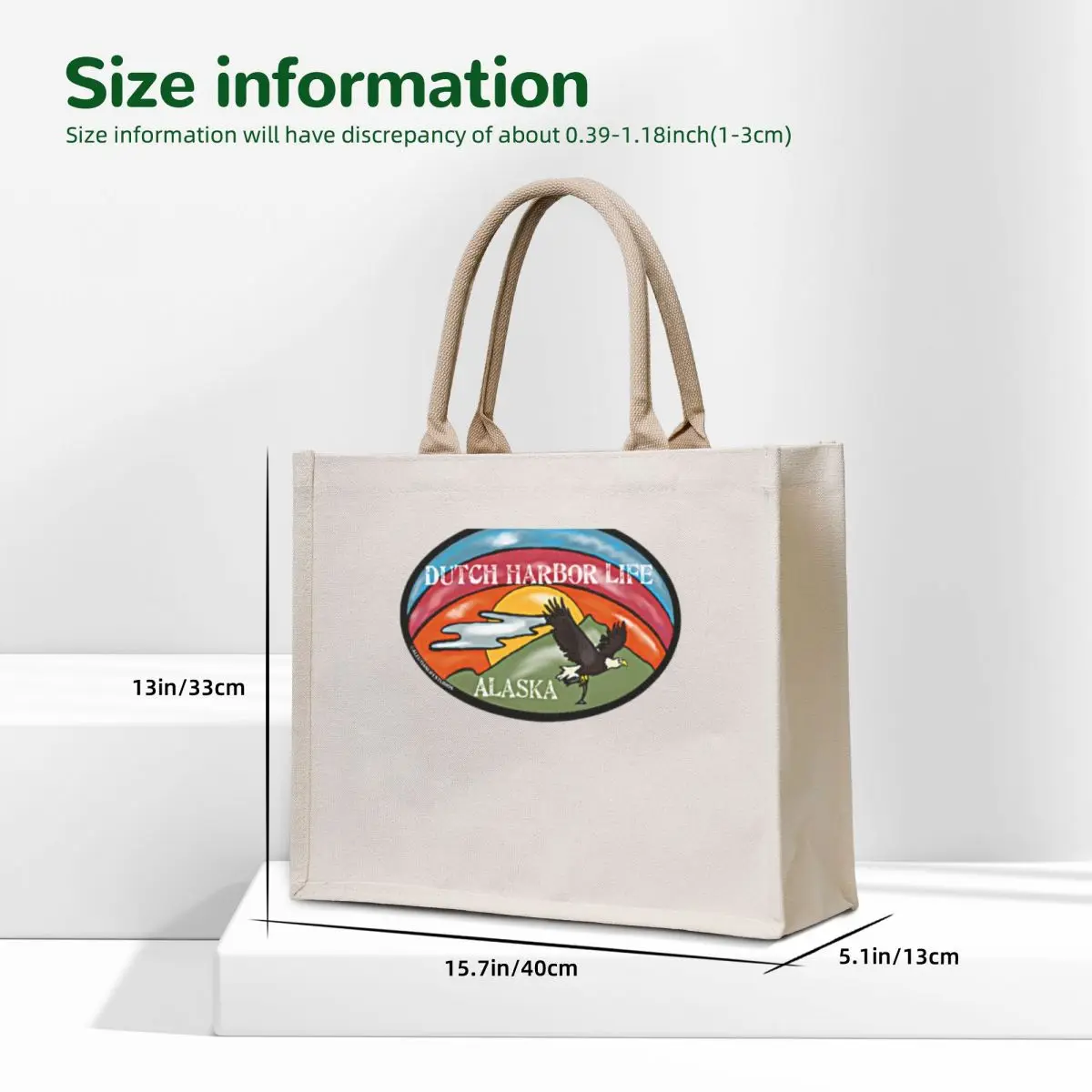 AleutianLife Dutch Harbor Life / Rainbow & Eagle Tote Bag reusable shopping bags hand bag ladies female bag cute pouch