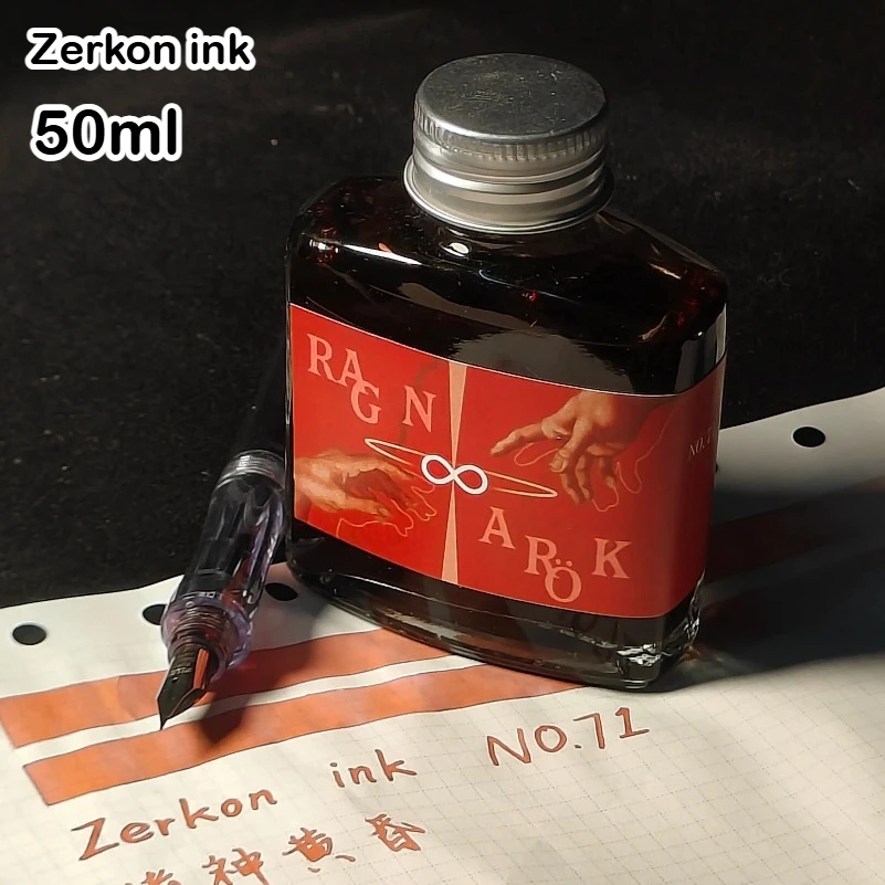 Zerkon Ink 50ml 59 Colors Sheen Fountain Pen Ink Gradient Color Dip Pen Ink for Majohn JINHAO School Supplies Stationery