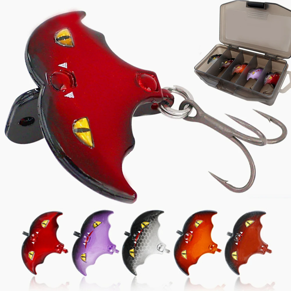 5 قطعة/صندوق الصيد السحر الخفافيش تصميم الطعم الاصطناعي سويم الصيد الطعوم الصيد والعتاد ل باس #1