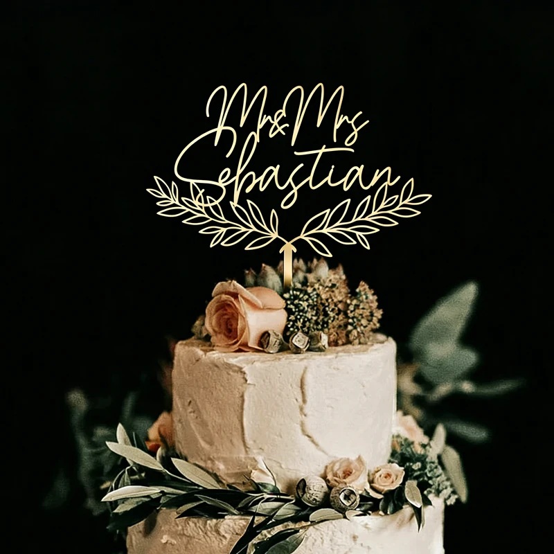 

8inch Acrylic Cake Topper, Custom Mr and Mrs Cake Topper, Personalized Wedding Cake Topper, Anniversary Cake Topper