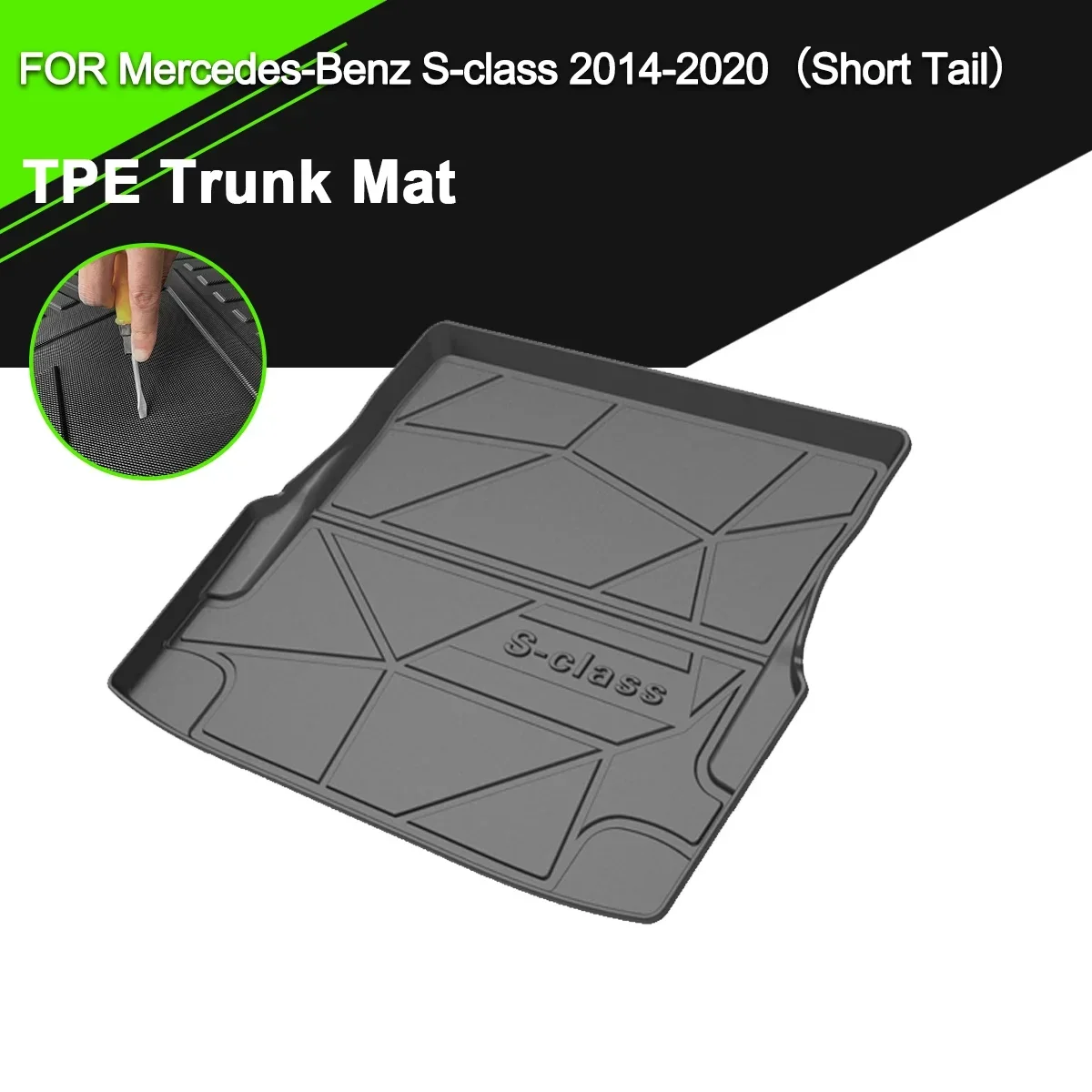 Car Rear Trunk Cover Mat Waterproof Non-Slip TPE Rubber Cargo Liner For Mercedes Benz S-Class 2014-2020 Short Tail