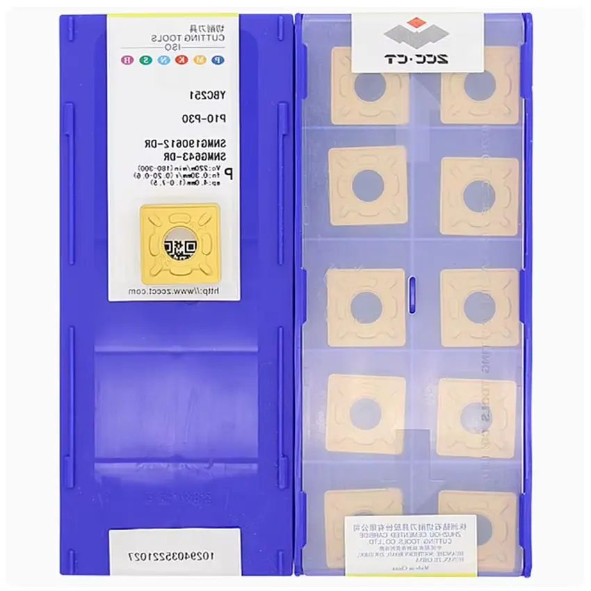 

SNMG190612-DR YBC251/SNMG190612-DR YBC252/SNMG190612-DR YBG202 ZCC.CT SNMG643 CNC blade carbide inserts turning insert 10pcs/box