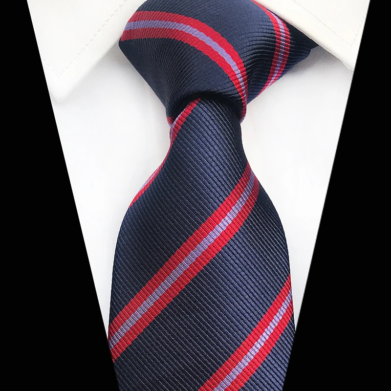 

Classic Men Business Formal Wedding Tie 8cm Stripe Neck Ties Fashion Shirt Dress Accessories Man Jacquard Woven Wide Neckties