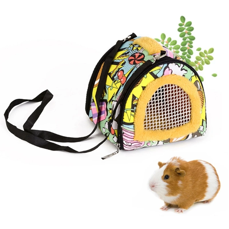 Hamster for Carrier Bag Portable Travel for Case with Detachable Strap Zipper Outdoor Breathable Carriers for Small