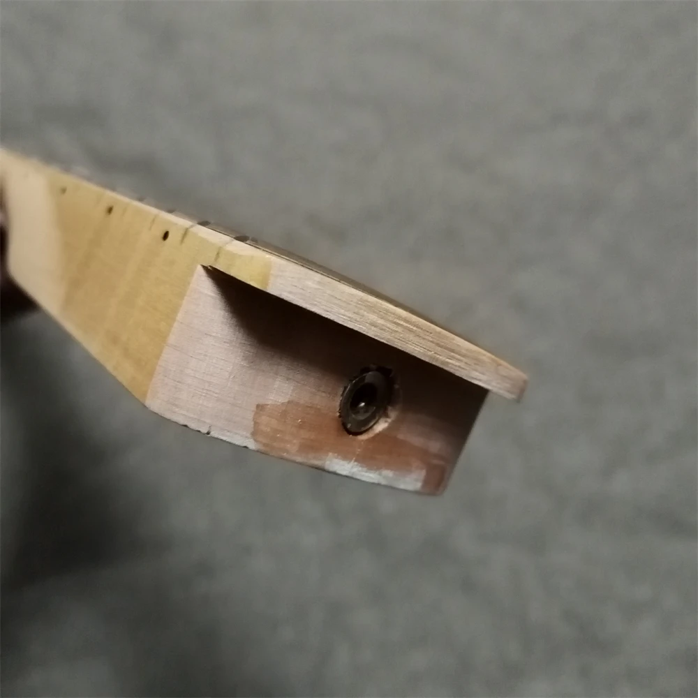22-Fret-Heel-Verstellung, einteiliger Ahorn-E-Gitarrenhals, glänzende Lackierung, Holzfarbe, Gitarrenteile – Detail 6