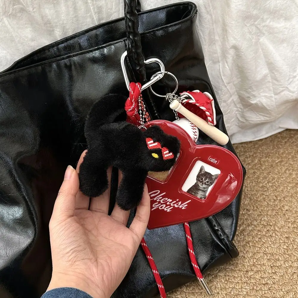 Милый держатель для карточек с изображением любви Encore Red Cure Cat, сумка, подвеска, брелок, аксессуары для багажа