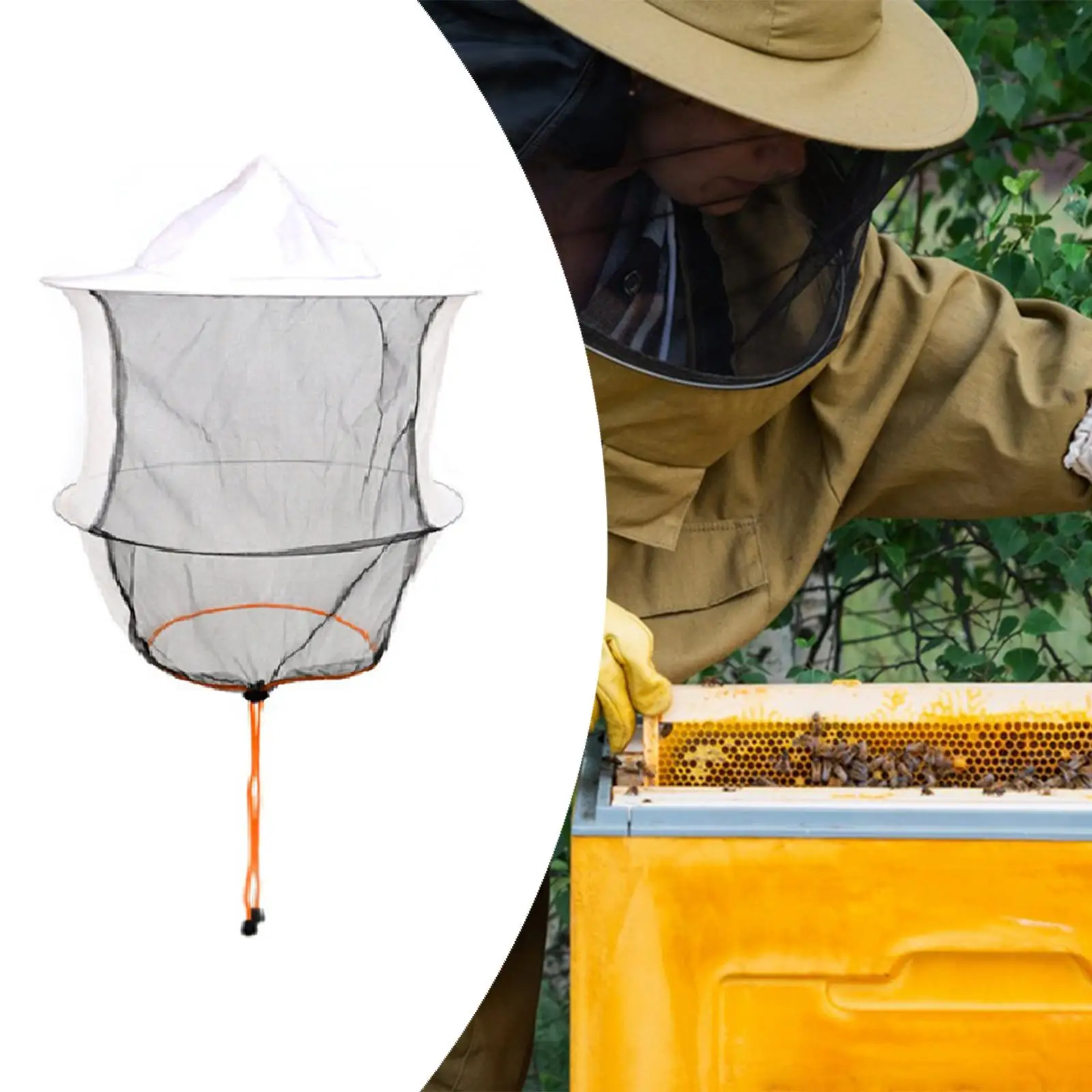 

Шапка для пчеловодства с вуалью высокой видимости. Шапка для пчеловодства для рыбаков.