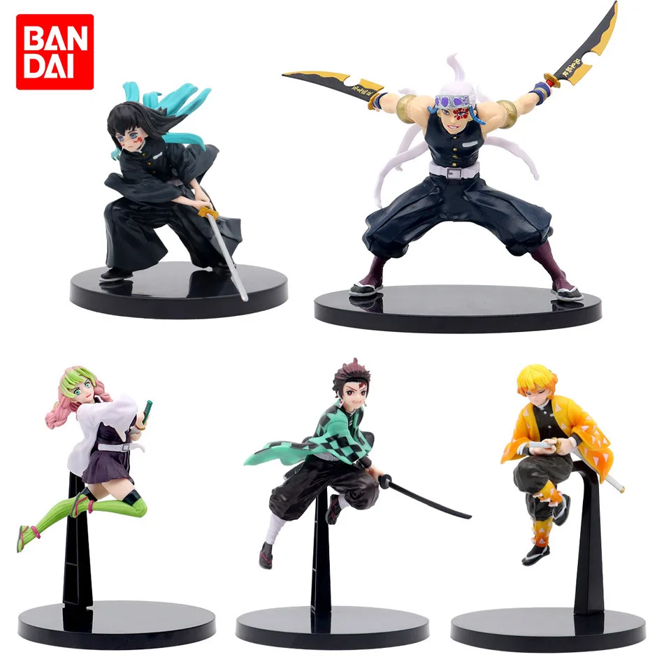 Demon Slayer Kimetsu No Yaiba Actionfiguren-Set - Kamado Tanjirou Nezuko Agatsuma Zenitsu PVC Krieger-Modelle für Sammler