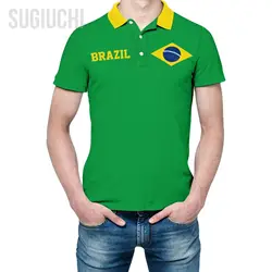 Unisex Polo Shirt Brazil Flag 3D Print Man Polo Fashion Clothing Tracksuits Short Sleeves