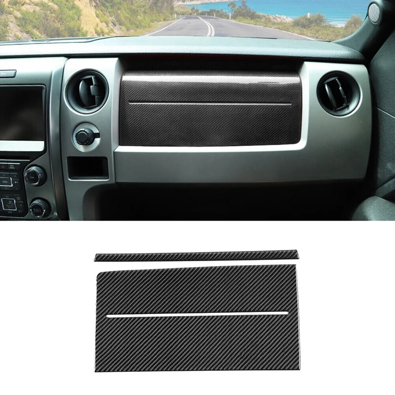 

Co-Pilot Dash Instrument Panel Cover Trim Decoration Stickers For Ford F150 2009-2014 Accessories - Soft Carbon Fiber