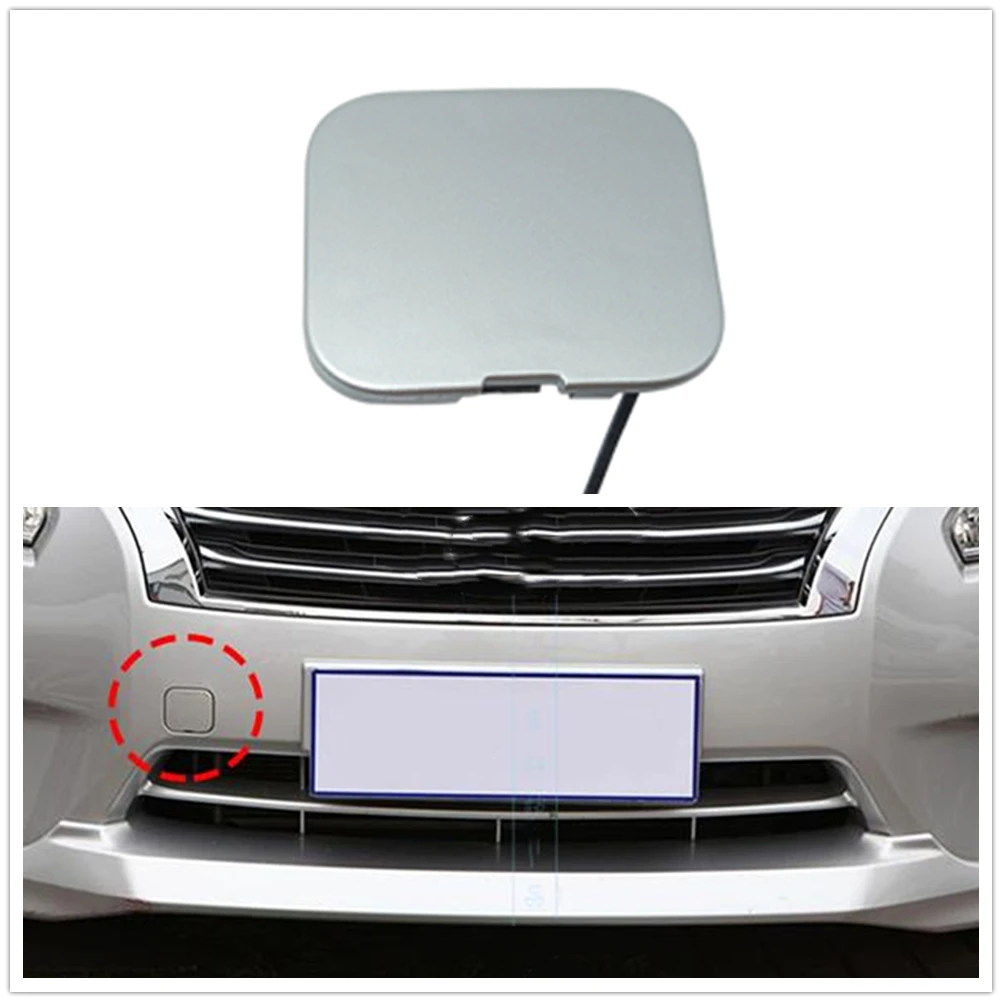Exterior Front Bumper Tow Eye Hook Access Cover Haul Tug Lid Trailer Cap Piece For Nissan Altima 2013-2015