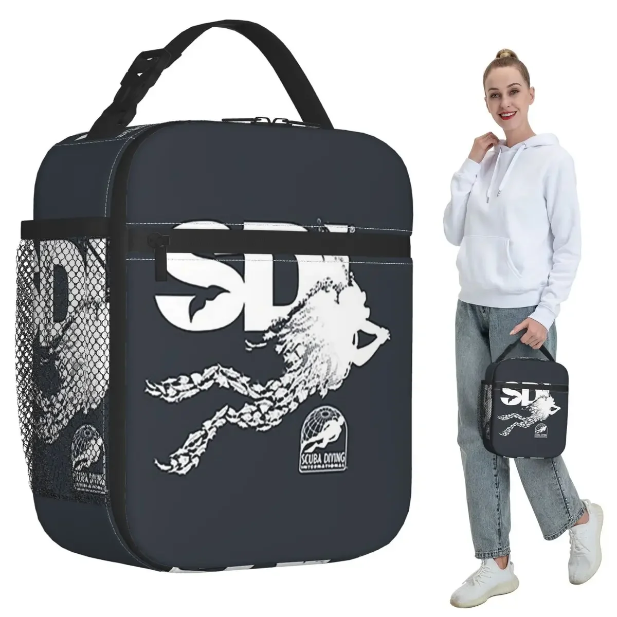Scuba Diving International (SDI)- Scuba Fish Diver Insulated Lunch Bag Office Cooler Thermal Food Box Tote Leakproof Lunch Boxes