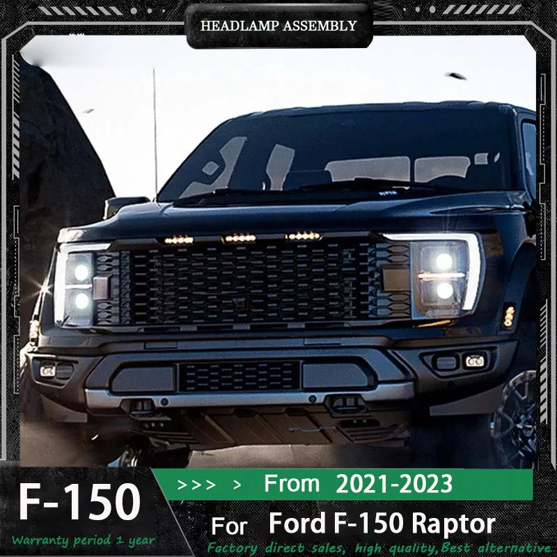 Car Lights For Ford Raptor F150 Headlights 2021-2023 F-150 LED Projetor Headlamp Daytime Running Light Automotive Accessories