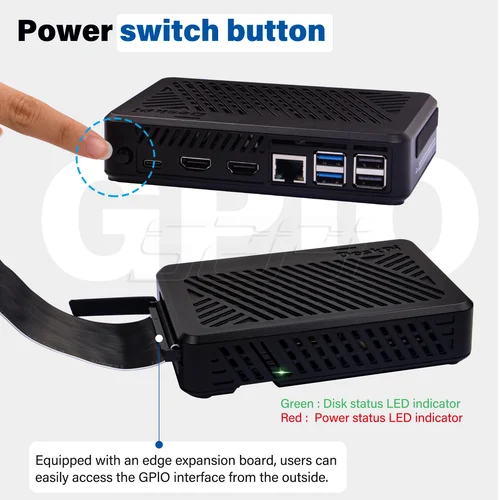 Imagen 2 del producto Caja DeskPi Lite Pi5 con cierre ABS con soporte Armor Lite V5 M.2 NVMe SSD para Raspberry Pi 5