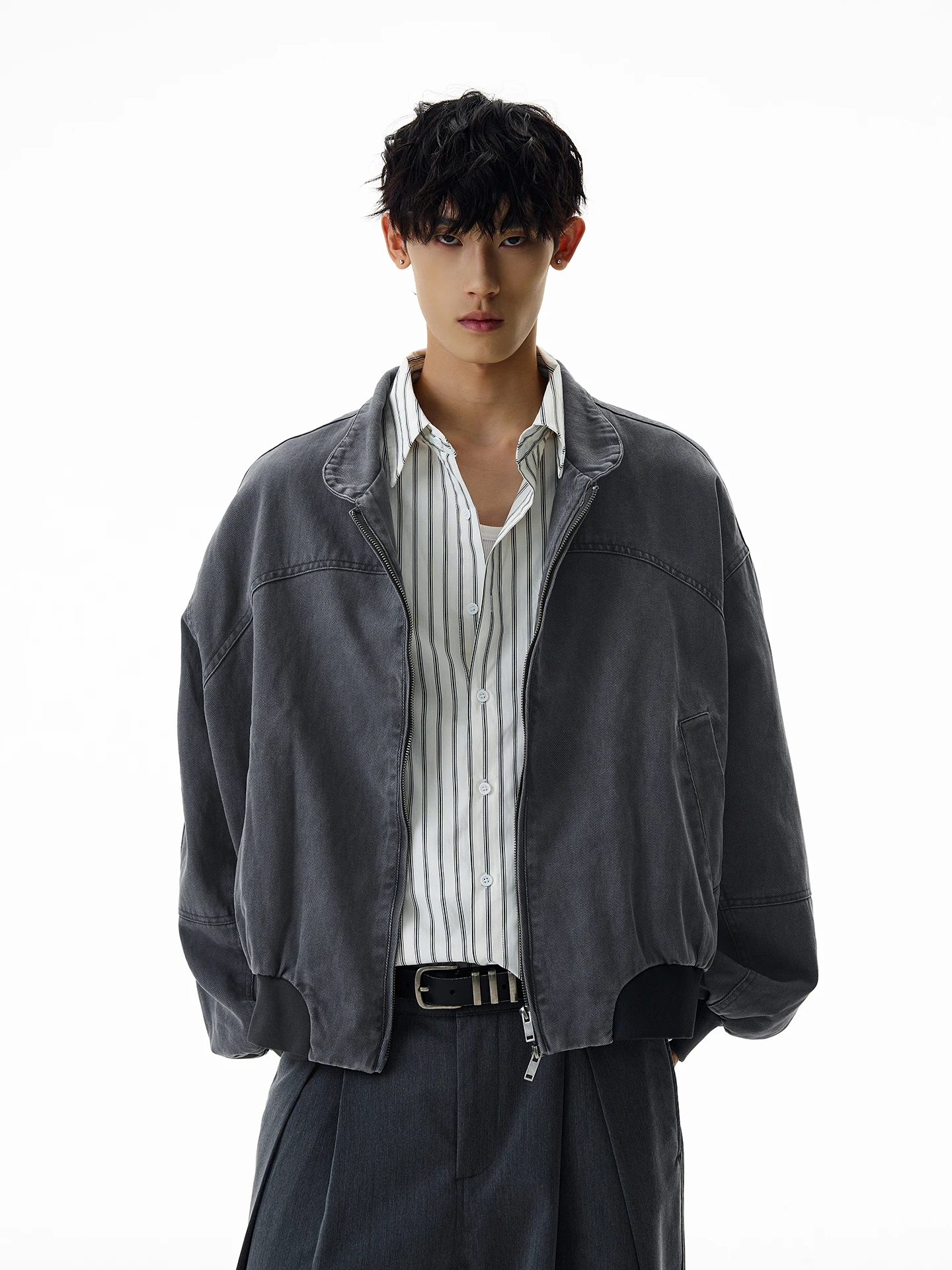 

a PUEE American Retro Vintage Canvas Jaet Boxy Sle Commute Simple Match Outerwear Trendy Polyester Nylon Cosite Fiber