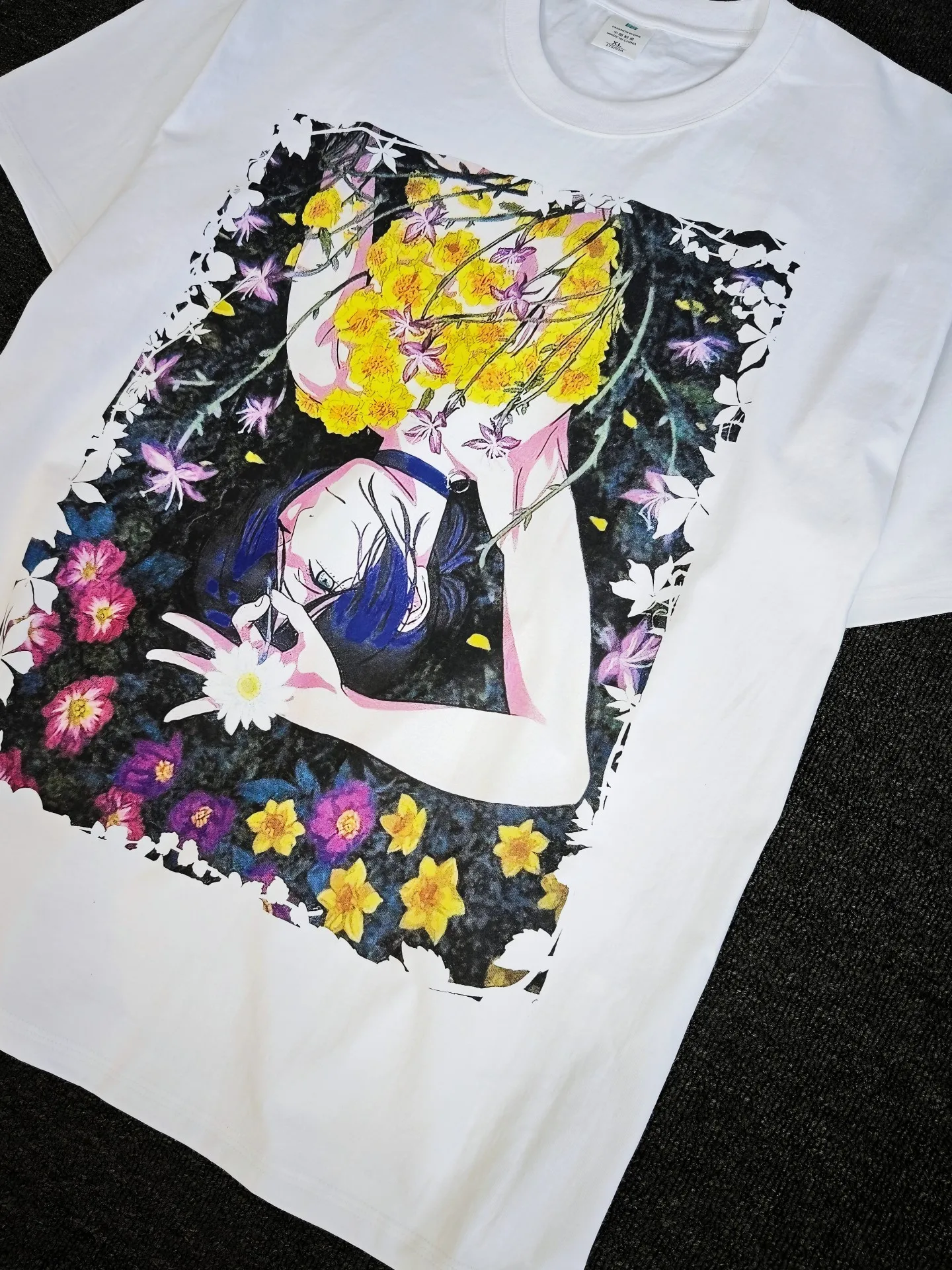 2025 الشتاء والخريف بالمنشار رجل الارتفاع تي شيرت مطبوع انمي ياباني 2D قصيرة الأكمام زوجين للجنسين خمر الجرافيك تيز القمم