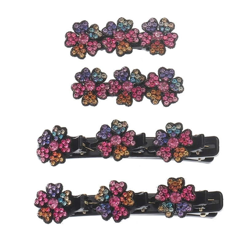 

449B Braided Hair Clip Braided Hairpin Multi Clip Hair Barrette Flower Barrettes Clip Hair Styling