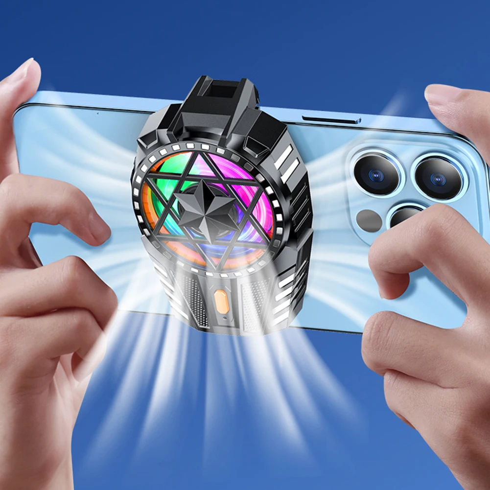Mobile Phone Radiator Rechargeable Snap-On Cooling Fan 3 Speed Adjustable Portable Game Cooler for Outdoor Vlog Mobile Gaming