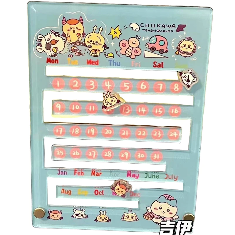 

2026 Chiikawa Perpetual Calendar Cute Desk Calendar Adjustable Week Month Date Display Calendars Home Office Desk Organizer Gift