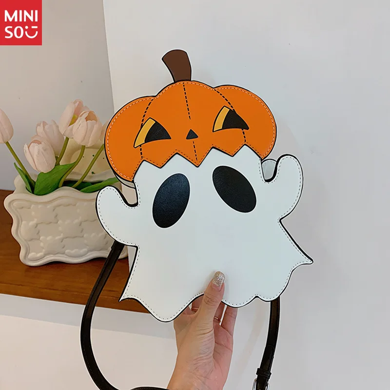 

Miniso Spooky Ghost Pumpkin Bag, Playful Crossbody Purse for Halloween Fun