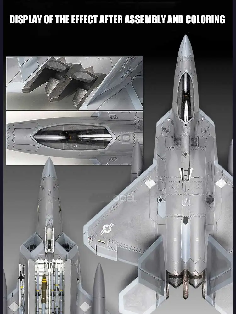 1/72 Academy model building kits 12423 F-22A Raptor Air Dominance Fighter,for birthday toys, collectible gifts