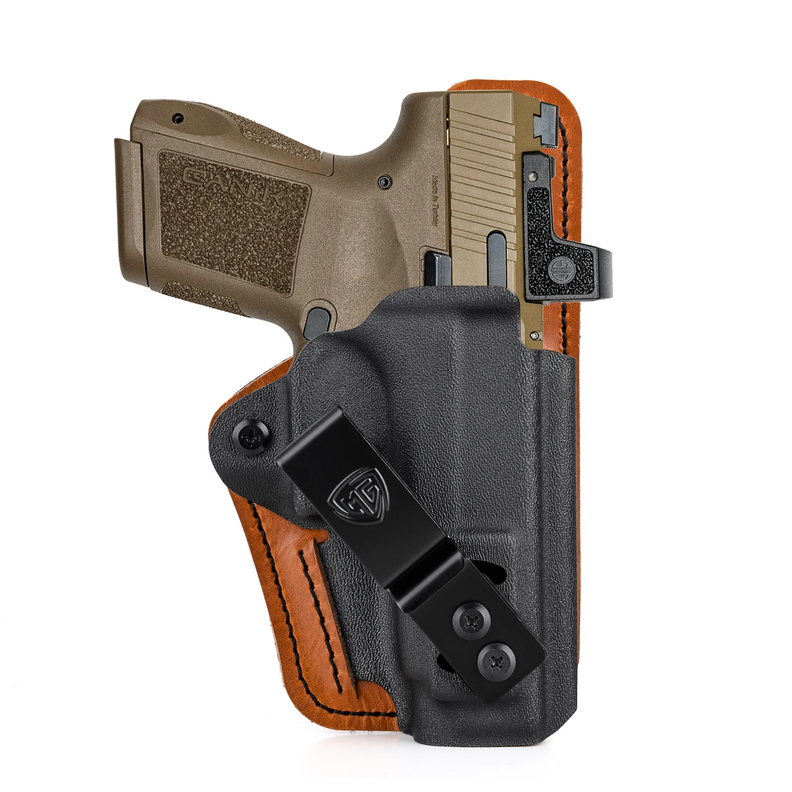 mete-mc9ホルスター（コンフォートパッド付き）iwbカイデックスレザーハイブリッドホルスター（9mm-canik-mete-mc9レッドドットオプティクス用）内側隠蔽携帯用