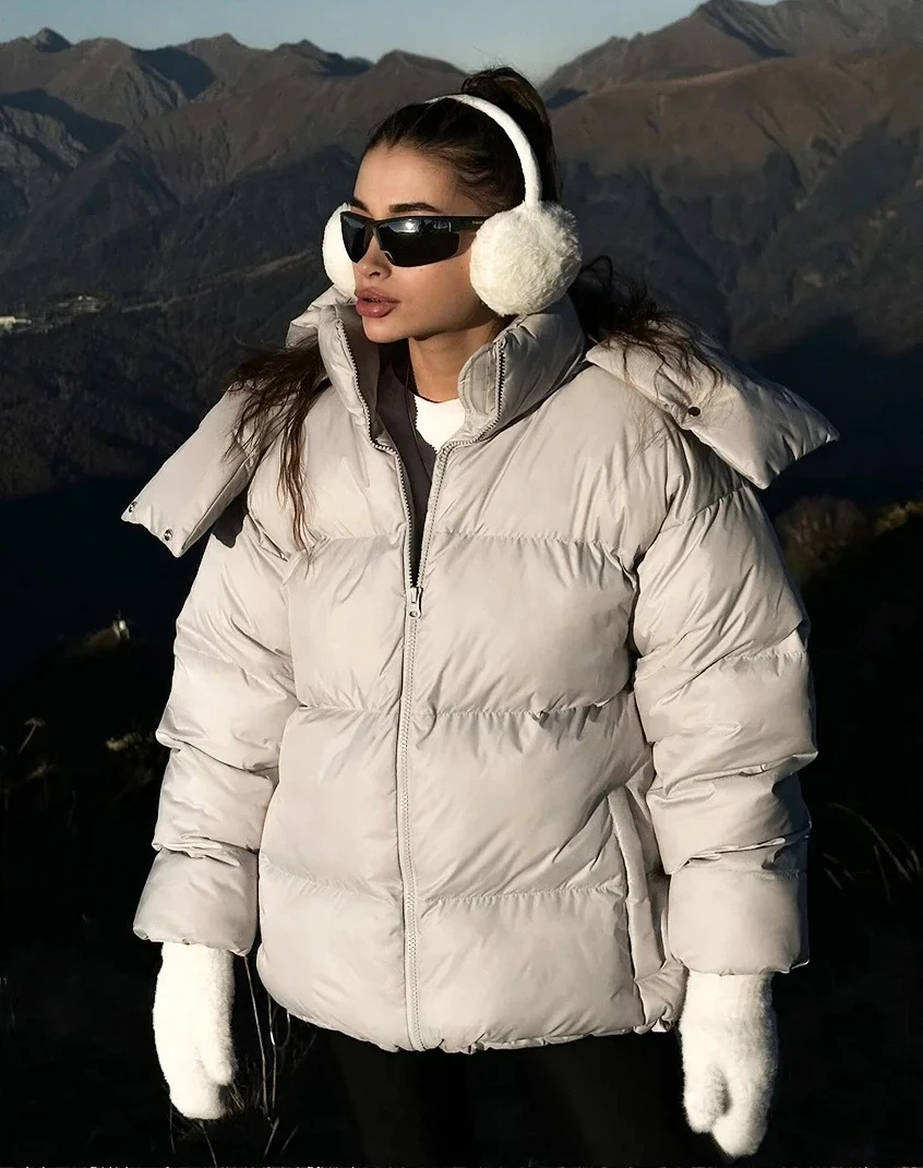 

Winter Warm Down Coat Women Fashion Parkas Coat Vintage Bread Jacket Outwear Office Ladies Cotton Puffer Jackets