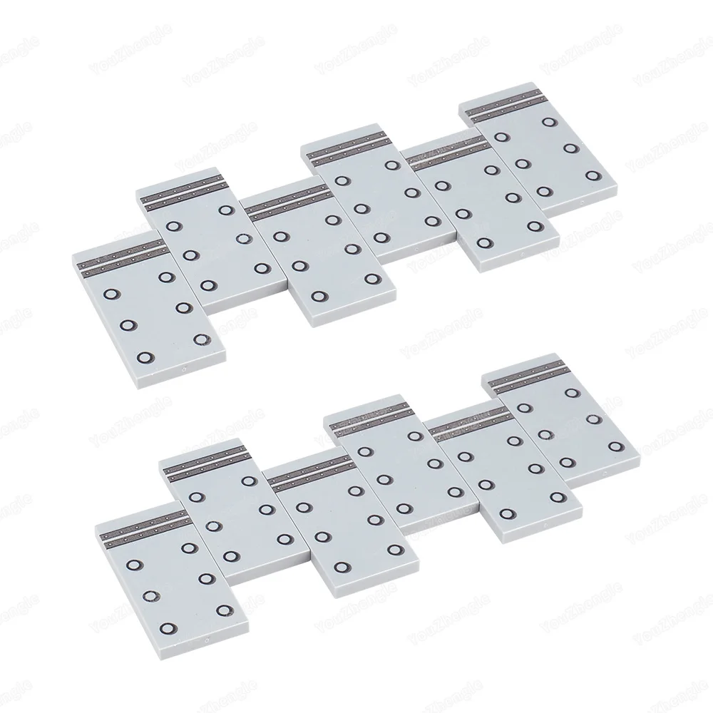 Steel Plate Rivets Double Horizontal Lines Pattern 87079 Printed Building Block Tiles Parts MOC figures Tank Model Gift Boy Toys