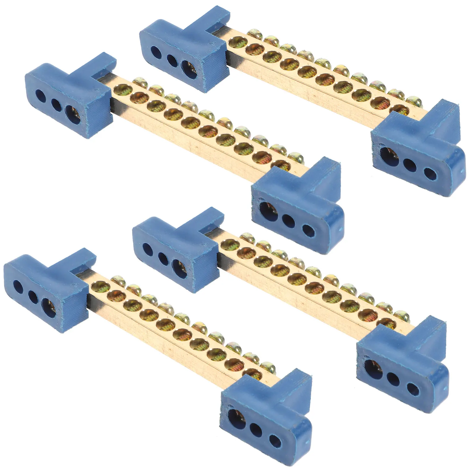 

4pcs Copper Terminal Block Brass Bus Bar Marine Grade Electrical Distribution Connector for Car Trailer Grounding