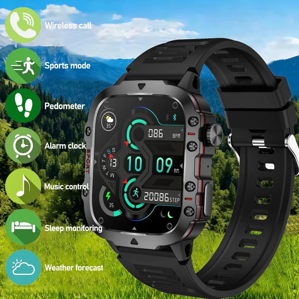 New smartwatch multiple sports modes Wireless calls built-in flashlight outdoor Smart Watch holiday gift
