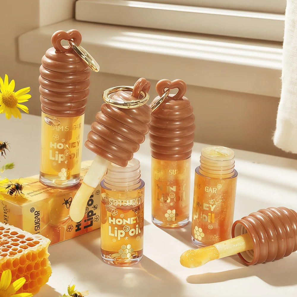 زيت الشفاه SAM SUGAR 2-Color Honey Essence رطوبة تدوم طويلاً، يقلل من خطوط الشفاه ملمع شفاه مرطب شفاف #4