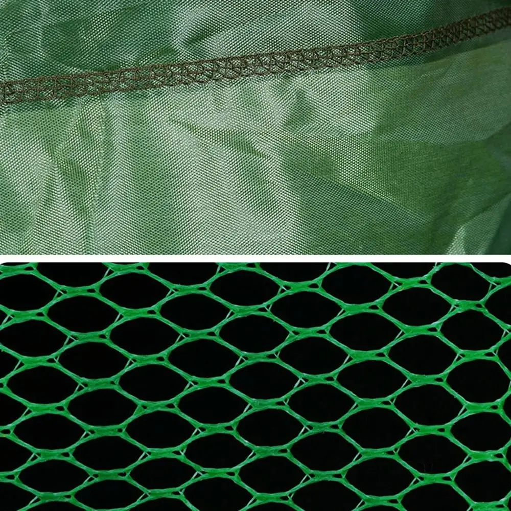 1Pcs 30x200cm Fish Cage Steel SUS Ring Nylon Mesh Fish Basket Quick Drying Folding Collapsible Live Fish Trap Net
