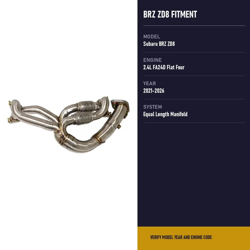 Direct Fit Equal Length Exhaust Manifold Header Subaru BRZ ZD8 2.4L FA24D 2021-2026 Flex Bellows Racing Tuning Parts Kit Direct
